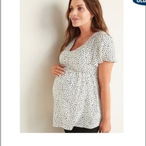 Maternity wrap tie waist blouse